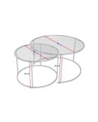 Salontafelset Aurum 80, 60 goud/transparant - 80x43x80 cm/60x39x60 cm