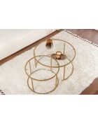 Salontafelset Aurum 80, 60 goud/transparant - 80x43x80 cm/60x39x60 cm