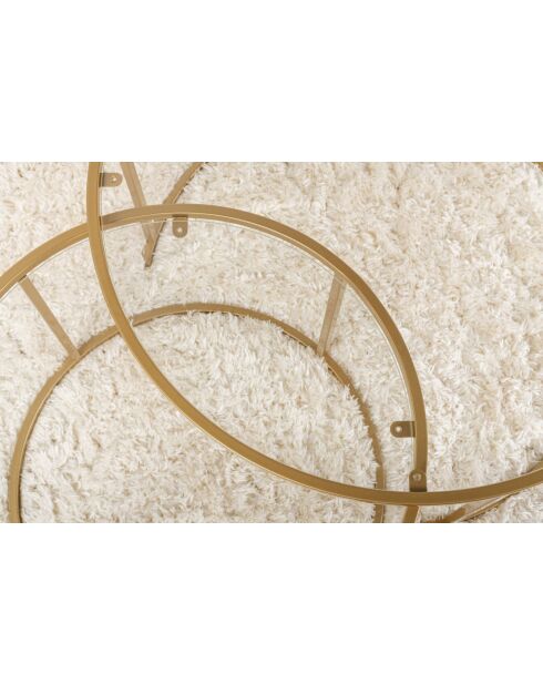 Salontafelset Aurum 80, 60 goud/transparant - 80x43x80 cm/60x39x60 cm