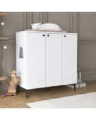 Houten kattenhuis PA102 - 5177 wit - 90x98,6x45 cm