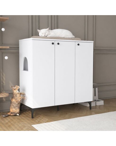 Houten kattenhuis PA102 - 5177 wit - 90x98,6x45 cm