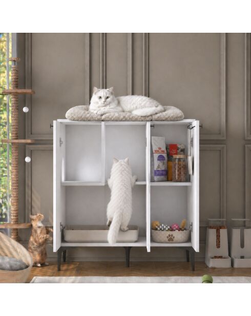 Houten kattenhuis PA102 - 5177 wit - 90x98,6x45 cm