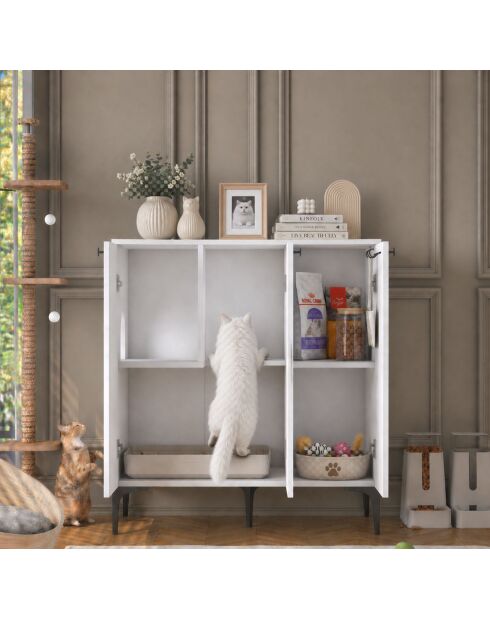 Houten kattenhuis PA102 - 5177 wit - 90x98,6x45 cm