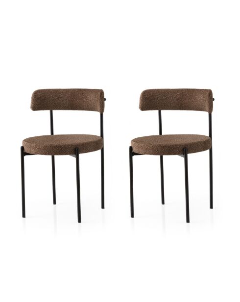 Ensemble de chaises (2 pièces) Gını - 4019 V2 noir/marron - 48,5x75,5x50,5 cm