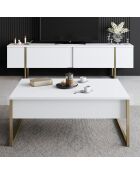 Set de muebles de salón Luxe Set blanco/dorado - 180x30x47 cm/90x40x60 cm