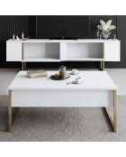 Set de muebles de salón Luxe Set blanco/dorado - 180x30x47 cm/90x40x60 cm