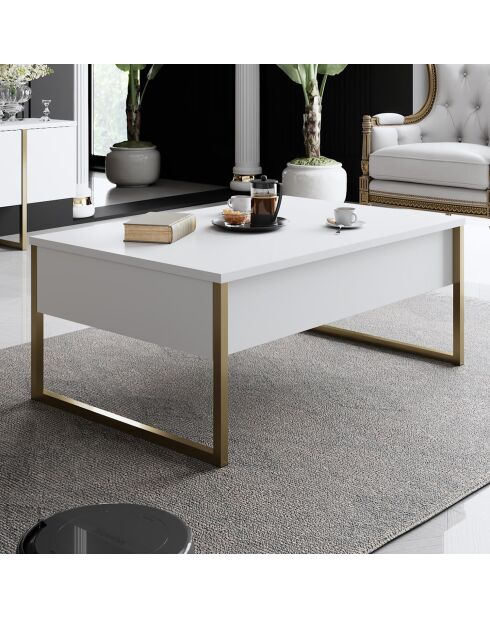 Set de muebles de salón Luxe Set blanco/dorado - 180x30x47 cm/90x40x60 cm