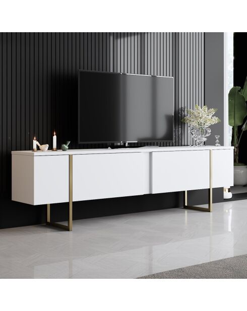 Set de muebles de salón Luxe Set blanco/dorado - 180x30x47 cm/90x40x60 cm