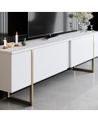 Set de muebles de salón Luxe Set blanco/dorado - 180x30x47 cm/90x40x60 cm