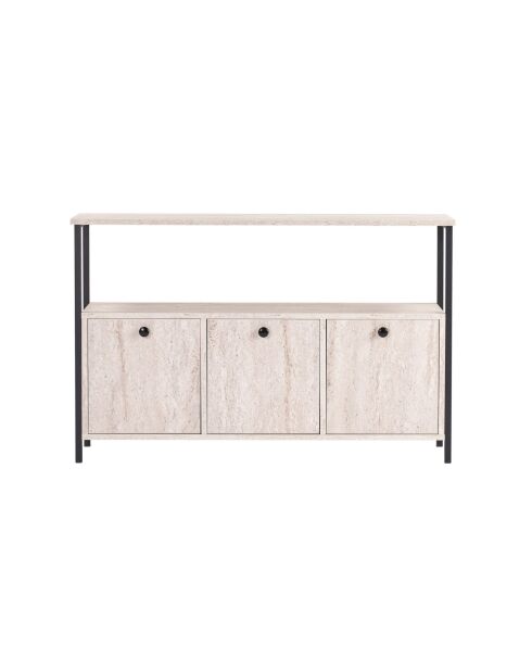 Solace console travertijn/zwart - 120x77x30 cm