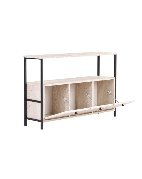 Solace console travertijn/zwart - 120x77x30 cm