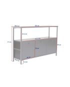 Solace console travertijn/zwart - 120x77x30 cm