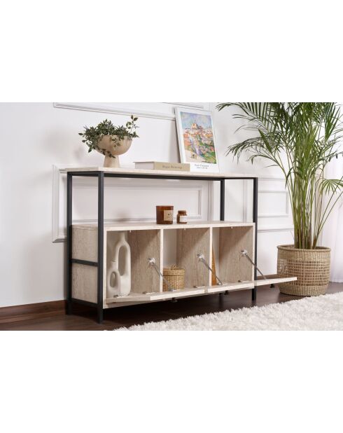 Solace console travertijn/zwart - 120x77x30 cm