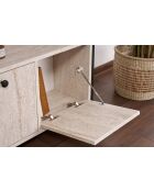 Solace console travertijn/zwart - 120x77x30 cm