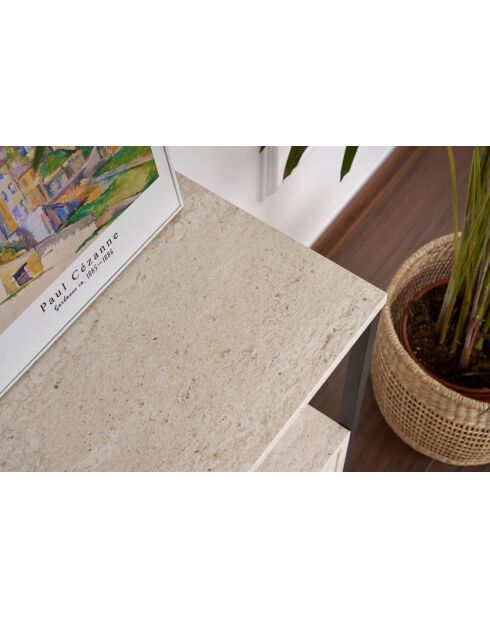 Solace console travertijn/zwart - 120x77x30 cm