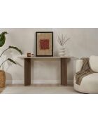 Buffet Sira travertin/noyer de venise - 150x75x35 cm