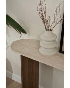 Buffet Sira travertin/noyer de venise - 150x75x35 cm