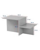 Salontafel Harmony in travertijn/venetiaans notenhout - 80x40x40 cm