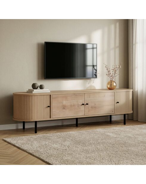 Meuble TV Gentle chêne saphir - 180x47x40 cm