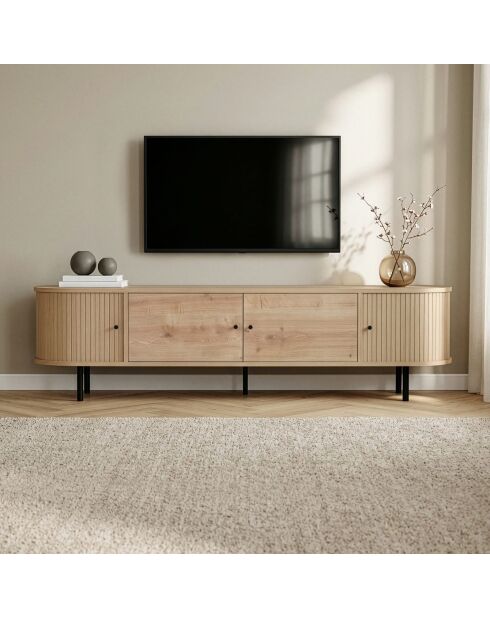 Meuble TV Gentle chêne saphir - 180x47x40 cm