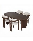 Set tavolo da pranzo e sedie (5 pezzi) Meridia 4 noce milano/noce scuro/bianco - 180x75x90 cm/54x76x54 cm