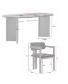 Set tavolo da pranzo e sedie (5 pezzi) Meridia 4 noce milano/noce scuro/bianco - 180x75x90 cm/54x76x54 cm