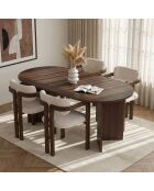 Set tavolo da pranzo e sedie (5 pezzi) Meridia 4 noce milano/noce scuro/bianco - 180x75x90 cm/54x76x54 cm