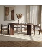 Set tavolo da pranzo e sedie (5 pezzi) Meridia 4 noce milano/noce scuro/bianco - 180x75x90 cm/54x76x54 cm