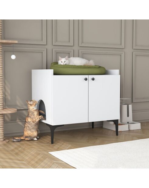 Houten kattenhuis PA101 - 4724 wit - 70x61,8x45 cm