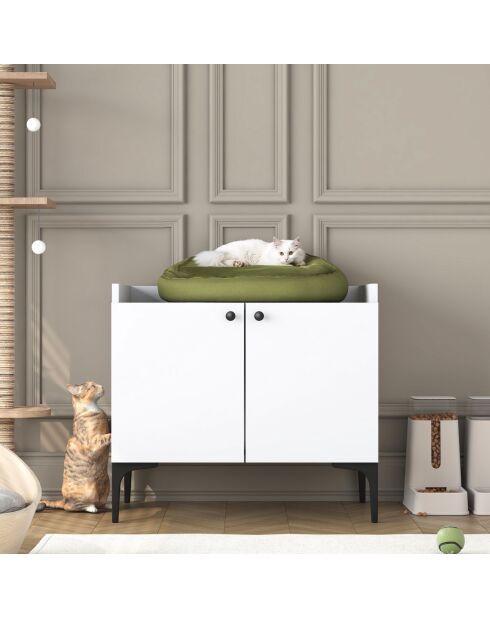 Houten kattenhuis PA101 - 4724 wit - 70x61,8x45 cm
