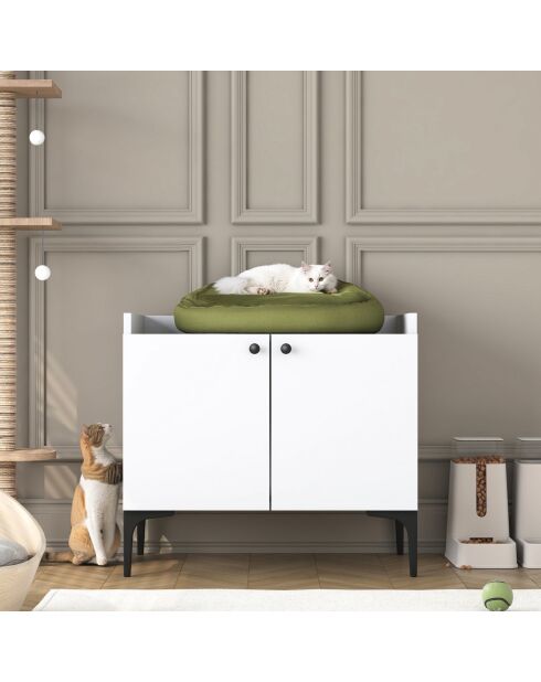Houten kattenhuis PA101 - 4724 wit - 70x61,8x45 cm