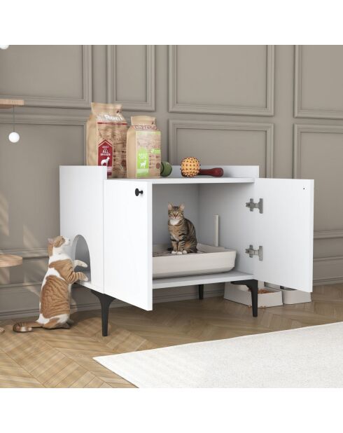Houten kattenhuis PA101 - 4724 wit - 70x61,8x45 cm