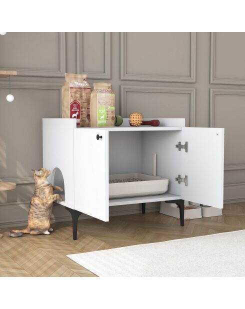 Houten kattenhuis PA101 - 4724 wit - 70x61,8x45 cm
