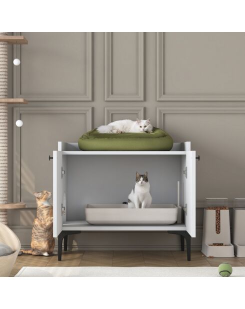 Houten kattenhuis PA101 - 4724 wit - 70x61,8x45 cm