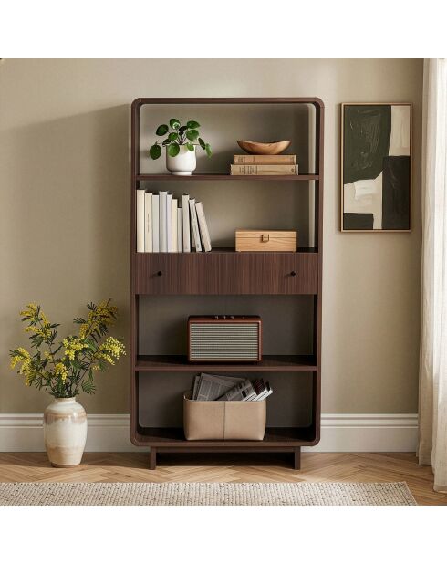 Bücherregal Senza aus Nussbaumholz - 78x153x34 cm