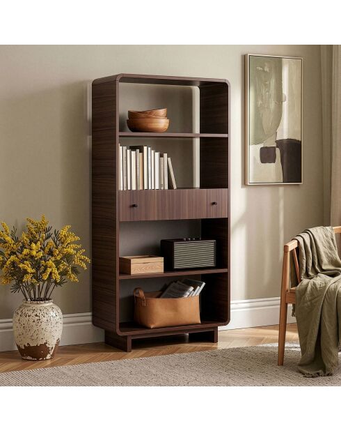 Bücherregal Senza aus Nussbaumholz - 78x153x34 cm