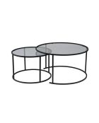 Salontafelset Aurum 80, 60 zwart/grijs - 80x43x80 cm/60x39x60 cm