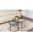 Salontafelset Aurum 80, 60 zwart/grijs - 80x43x80 cm/60x39x60 cm