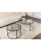 Salontafelset Aurum 80, 60 zwart/grijs - 80x43x80 cm/60x39x60 cm