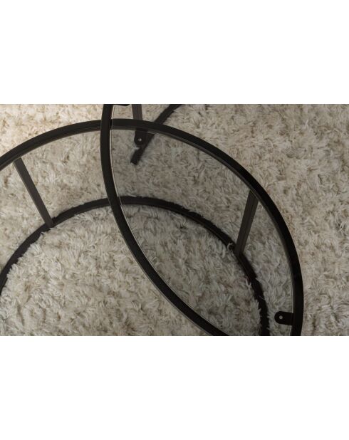Salontafelset Aurum 80, 60 zwart/grijs - 80x43x80 cm/60x39x60 cm