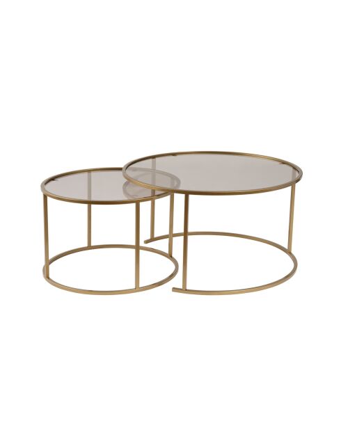 Salontafelset Aurum 80, 60 goud/brons - 80x43x80 cm/60x39x60 cm