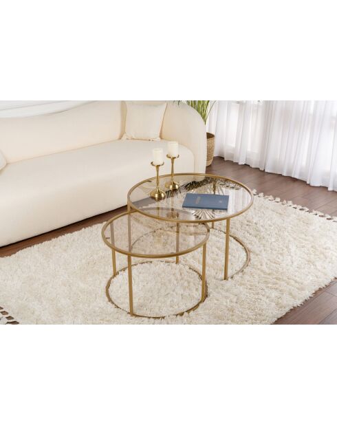 Salontafelset Aurum 80, 60 goud/brons - 80x43x80 cm/60x39x60 cm
