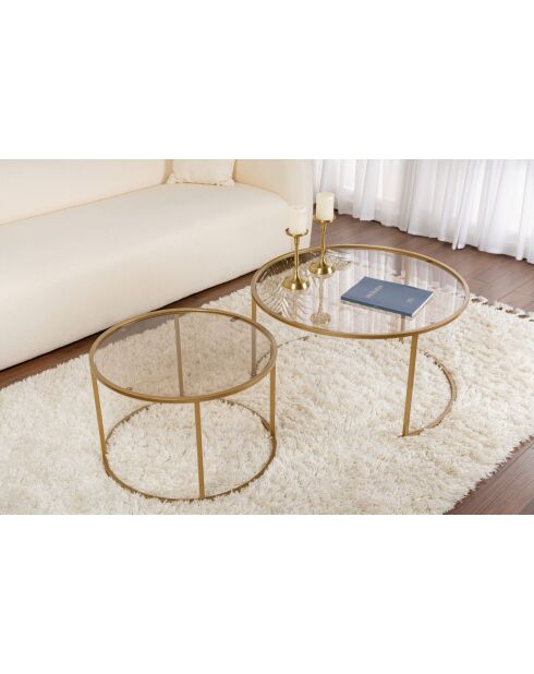 Salontafelset Aurum 80, 60 goud/brons - 80x43x80 cm/60x39x60 cm