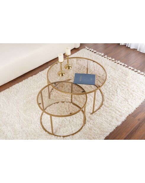 Salontafelset Aurum 80, 60 goud/brons - 80x43x80 cm/60x39x60 cm