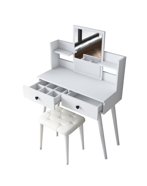 BJ159 make-uptafel - 3998 wit - 103x133,8x40 cm/45x35 cm