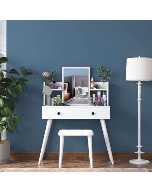 BJ159 make-uptafel - 3998 wit - 103x133,8x40 cm/45x35 cm