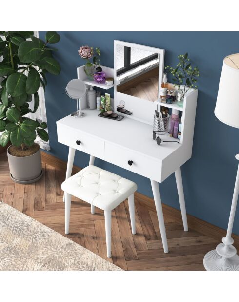 BJ159 make-uptafel - 3998 wit - 103x133,8x40 cm/45x35 cm