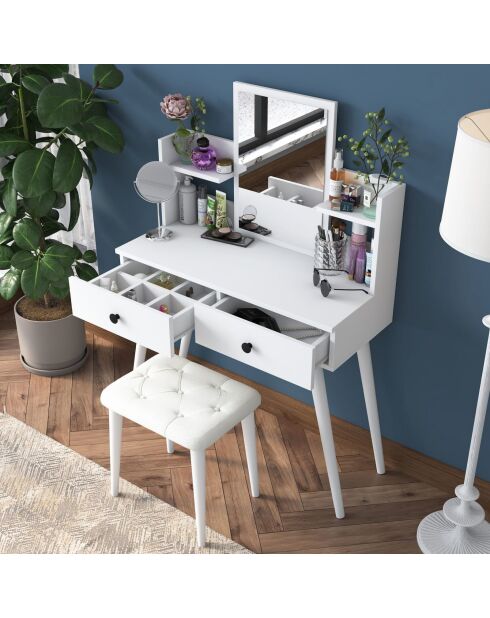 BJ159 make-uptafel - 3998 wit - 103x133,8x40 cm/45x35 cm