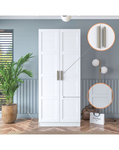 Armario BA188 - 4569 blanco - 90 x 210 x 57,5 cm