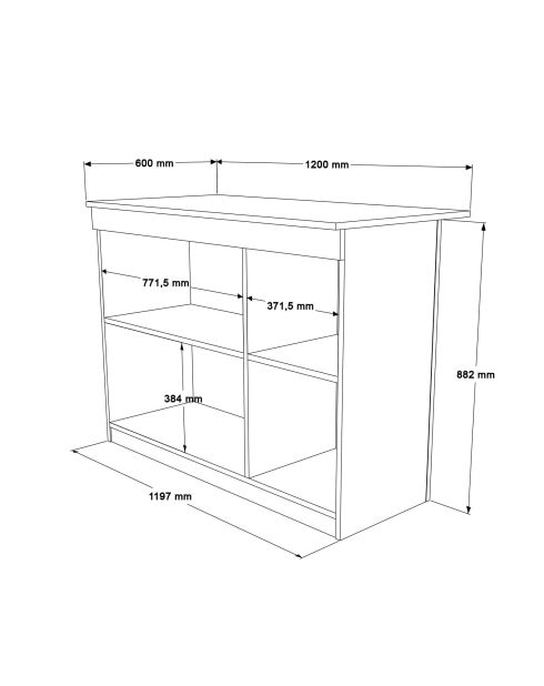 OR2-S eikenhouten keukentafel - 120x88,2x60 cm